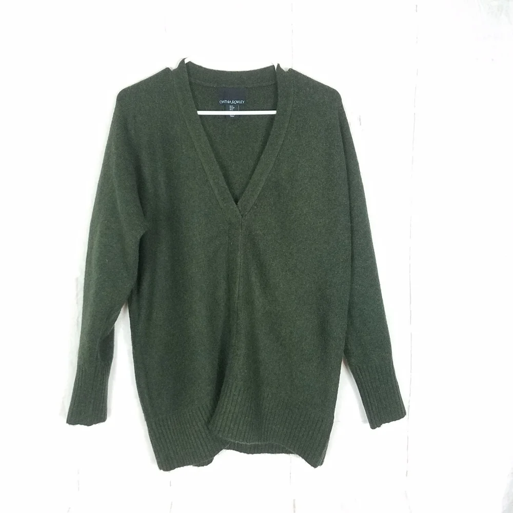 Cynthia Rowley green wool blend sweater